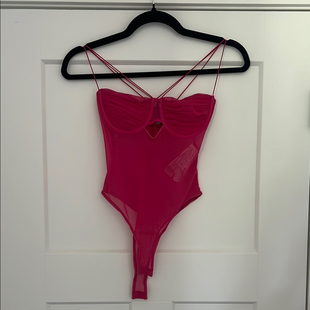 Zara Fuchsia Mesh Bodysuit